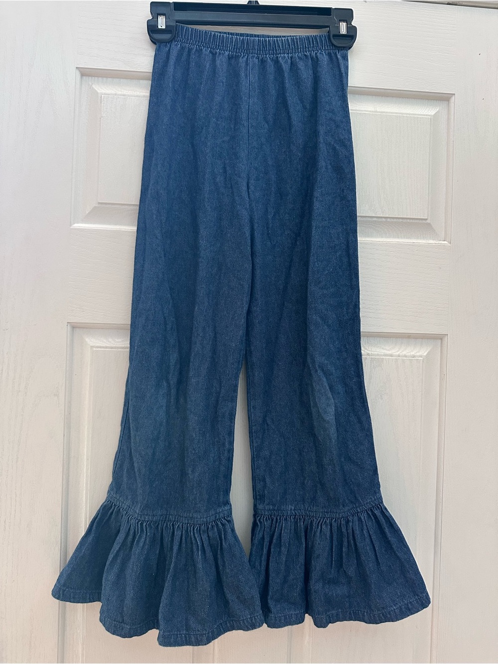 Kelly's Kids Dark Blue Ruffle-Hem Wide Leg Jeans